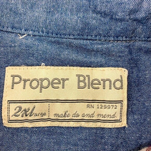 Propper Blend Flannel Shirt Young Mens XXL Blue Gray Plaid Outdoor Lumberjack - Picture 9 of 13